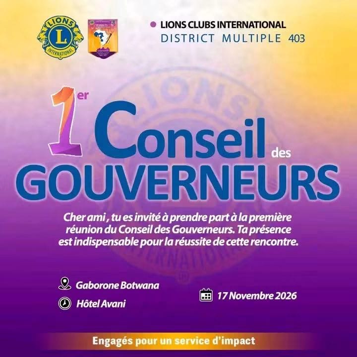 Premier Conseil des Gouverneurs du DM403 2026